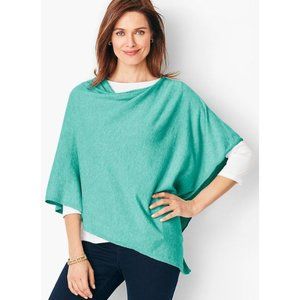 Talbots teal poncho M